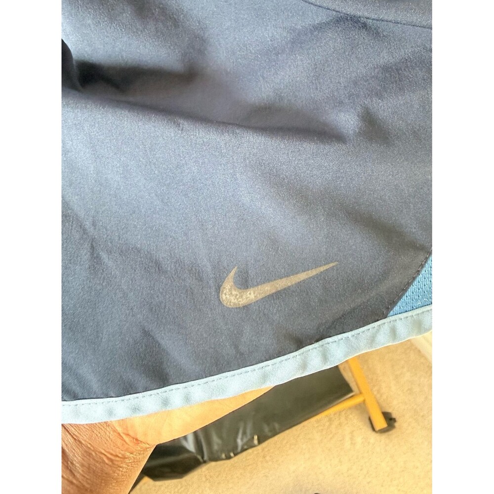 Nike Navy Running Shorts with Light Blue Trim - Picture 4 of 5